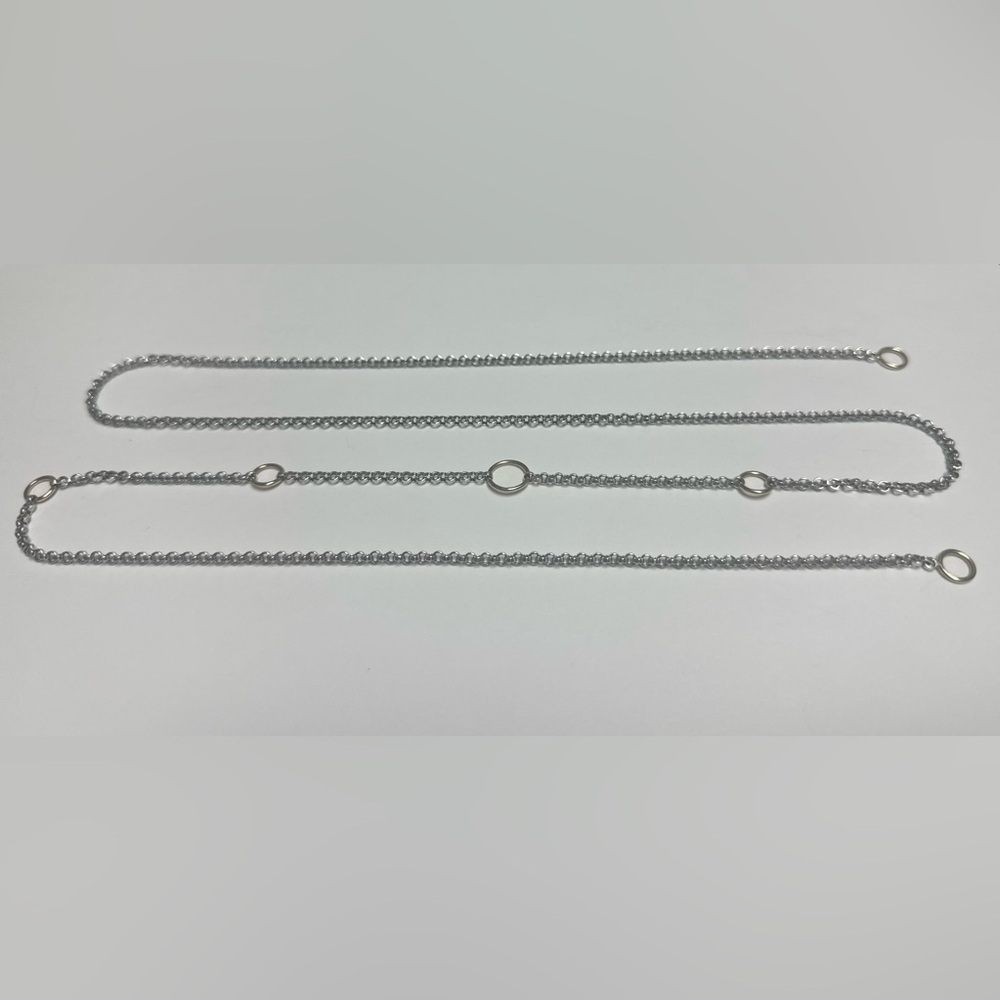 Marla Aaron 32” Silver Rolo Chain with 6 Gold Loops